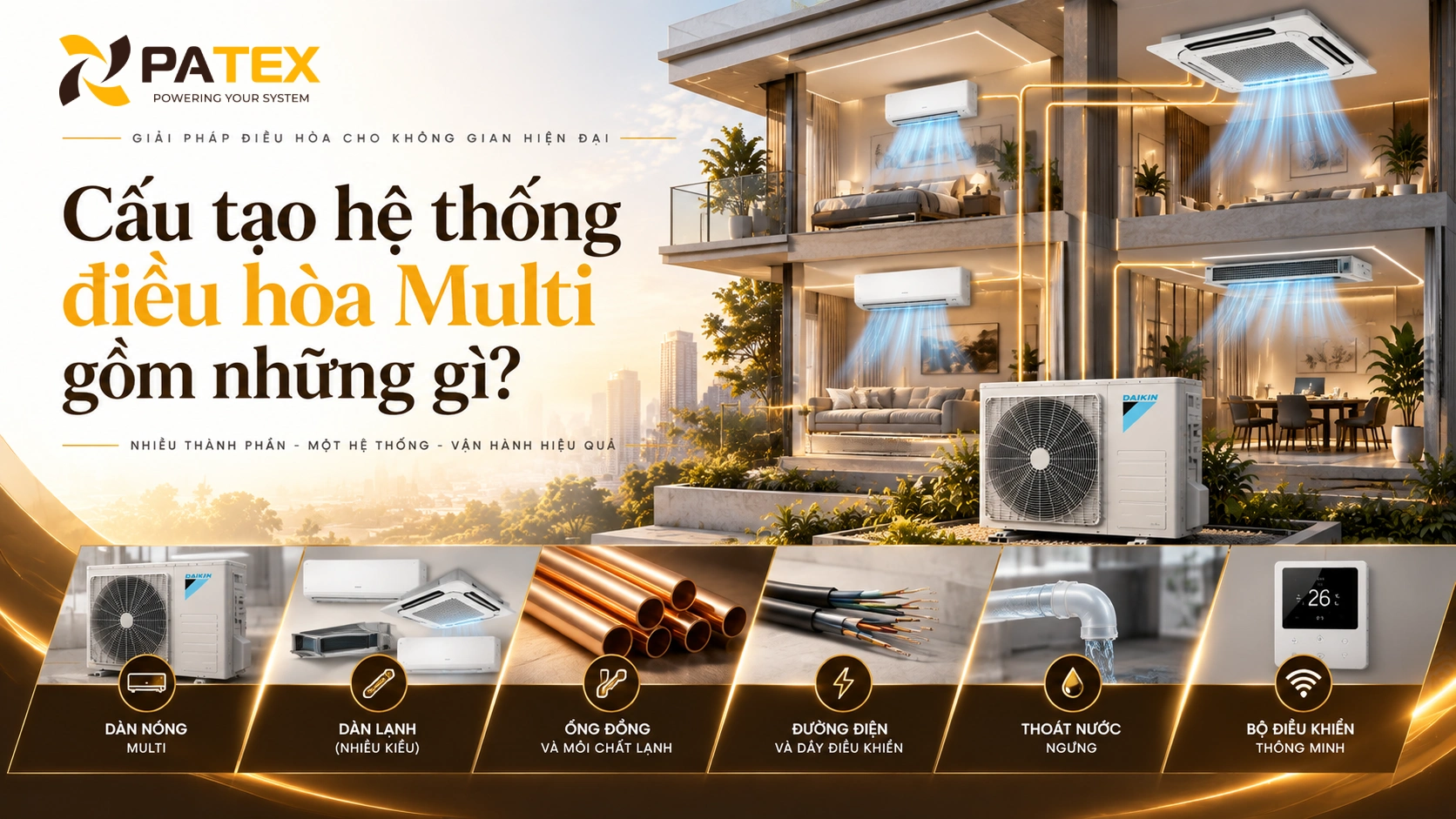 Cấu tạo hệ thống điều hòa Multi gồm những gì