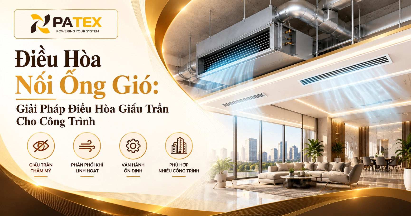 Điều Hòa Nối Ống Gió Giải Pháp Điều Hòa Giấu Trần Cho Công Trình dd