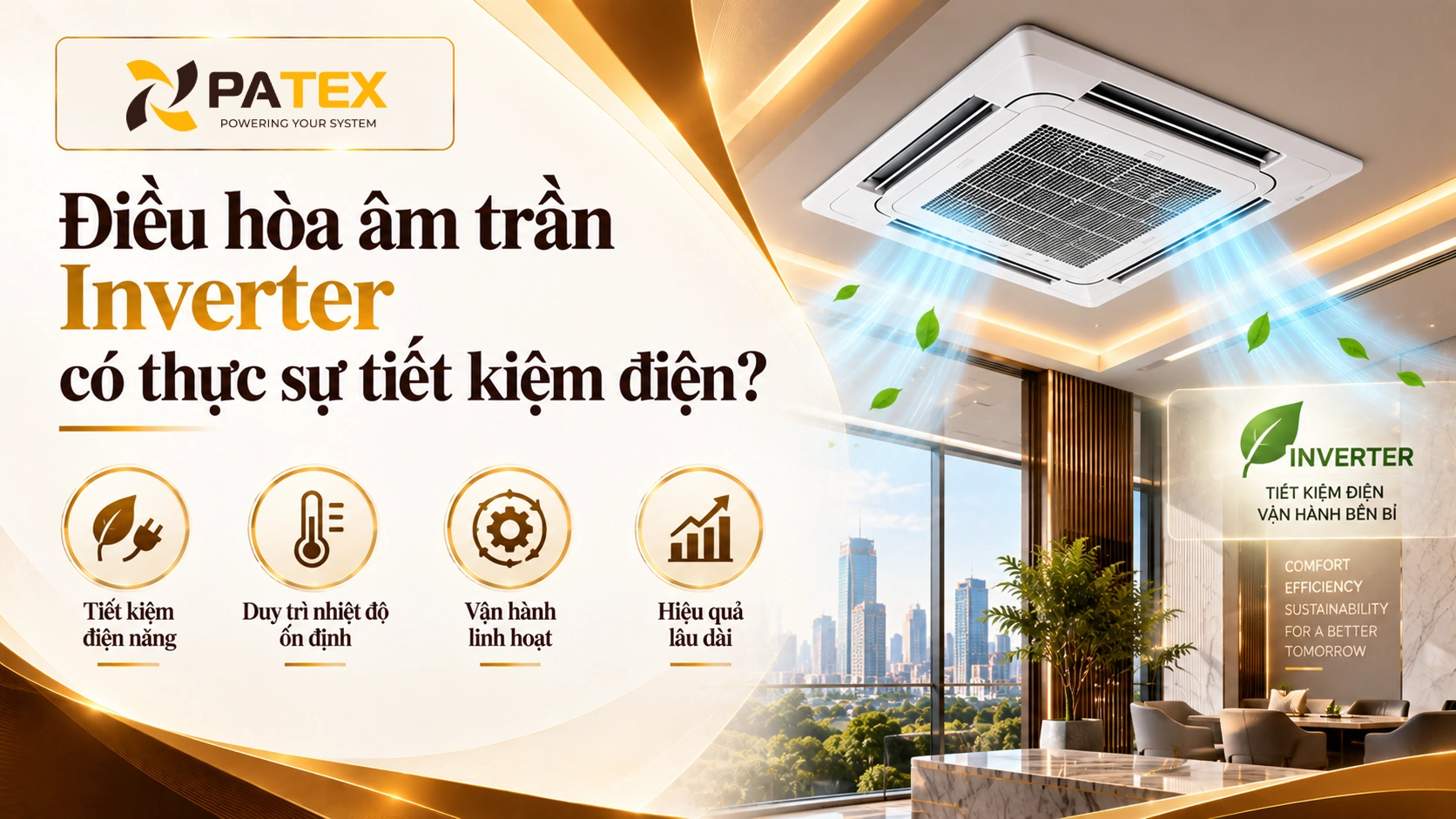 Điều hòa âm trần Inverter có thực sự tiết kiệm điện