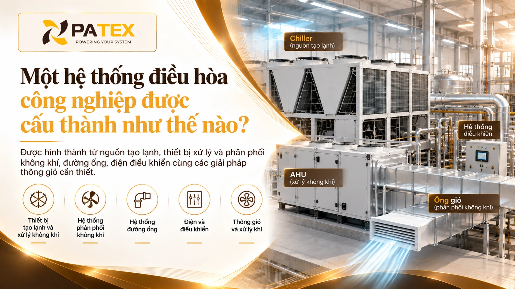 Một hệ thống điều hòa công nghiệp được cấu thành như thế nào
