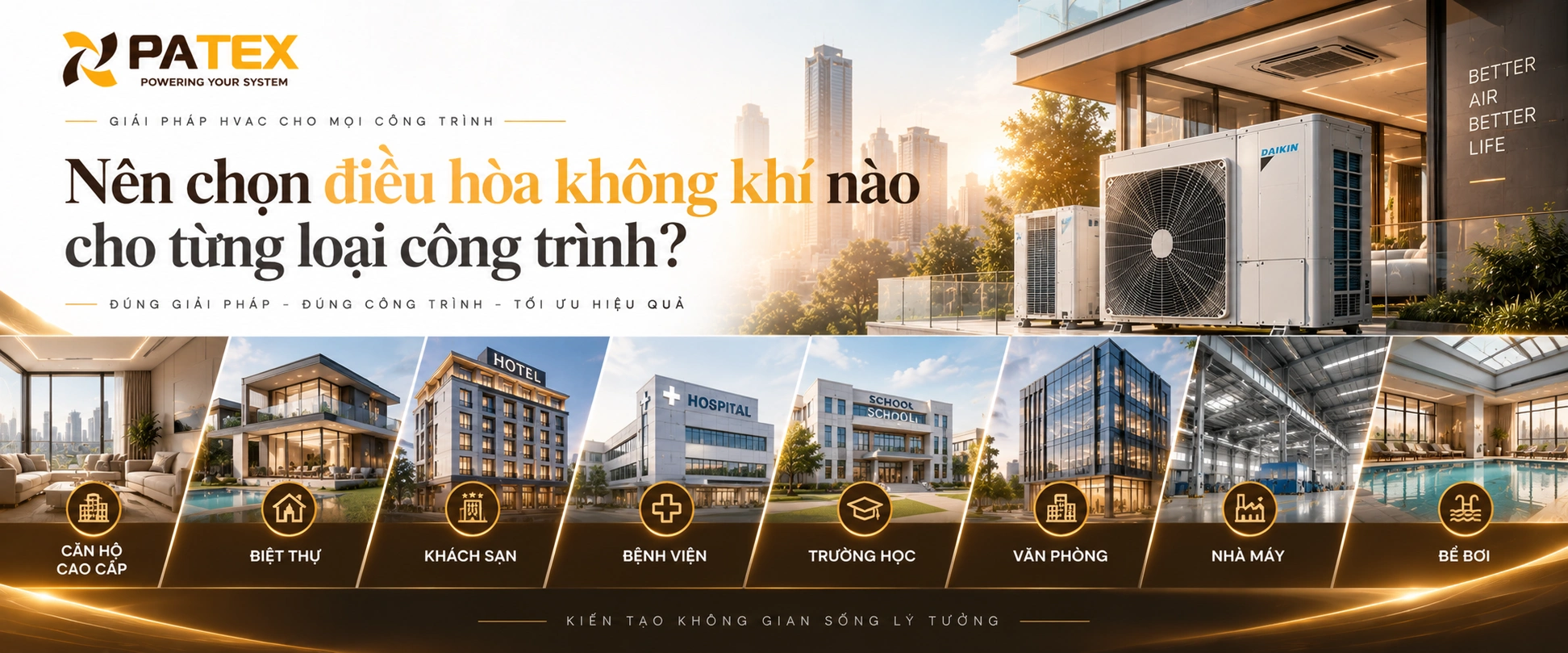 Nên chọn điều hòa không khí nào cho từng loại công trình