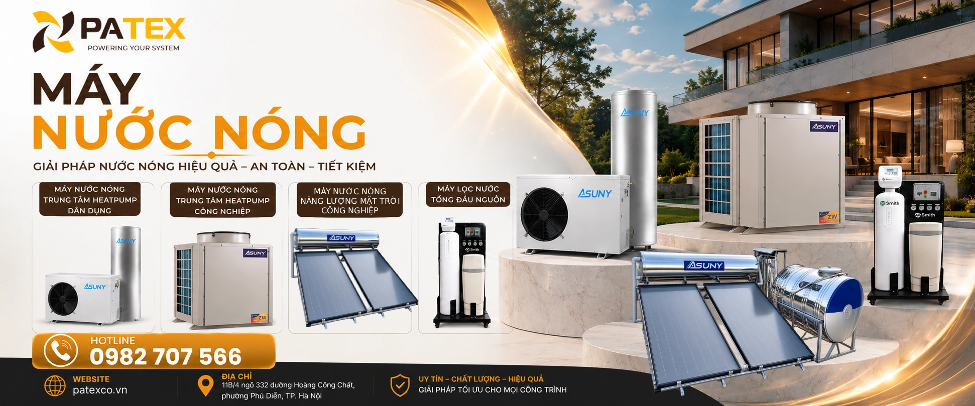 banner máy nước nóng