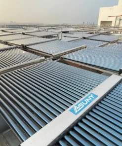 Máy bơm nhiệt nước nóng năng lượng mặt trời thương mại ASUNY – Hệ thống 1.000–50.000 lít